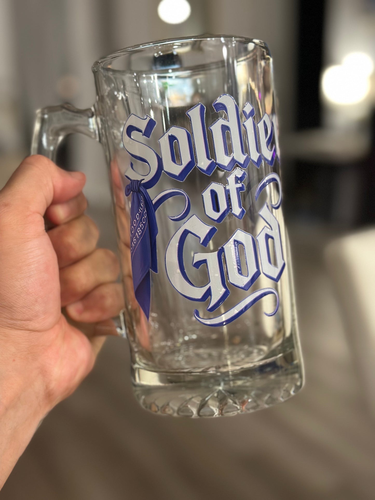 A Soldier Of God Glass Beer Mug