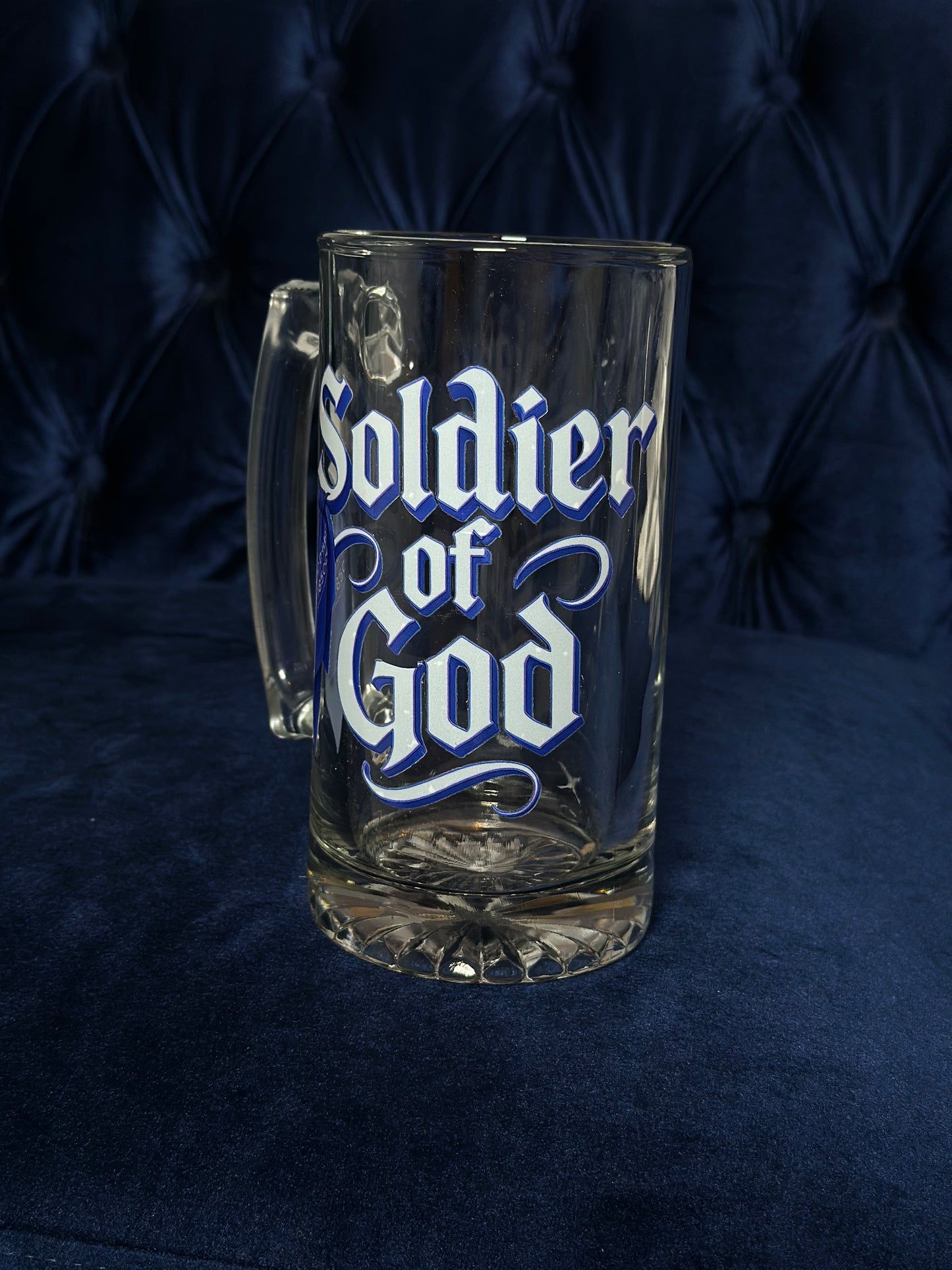 A Soldier Of God Glass Beer Mug